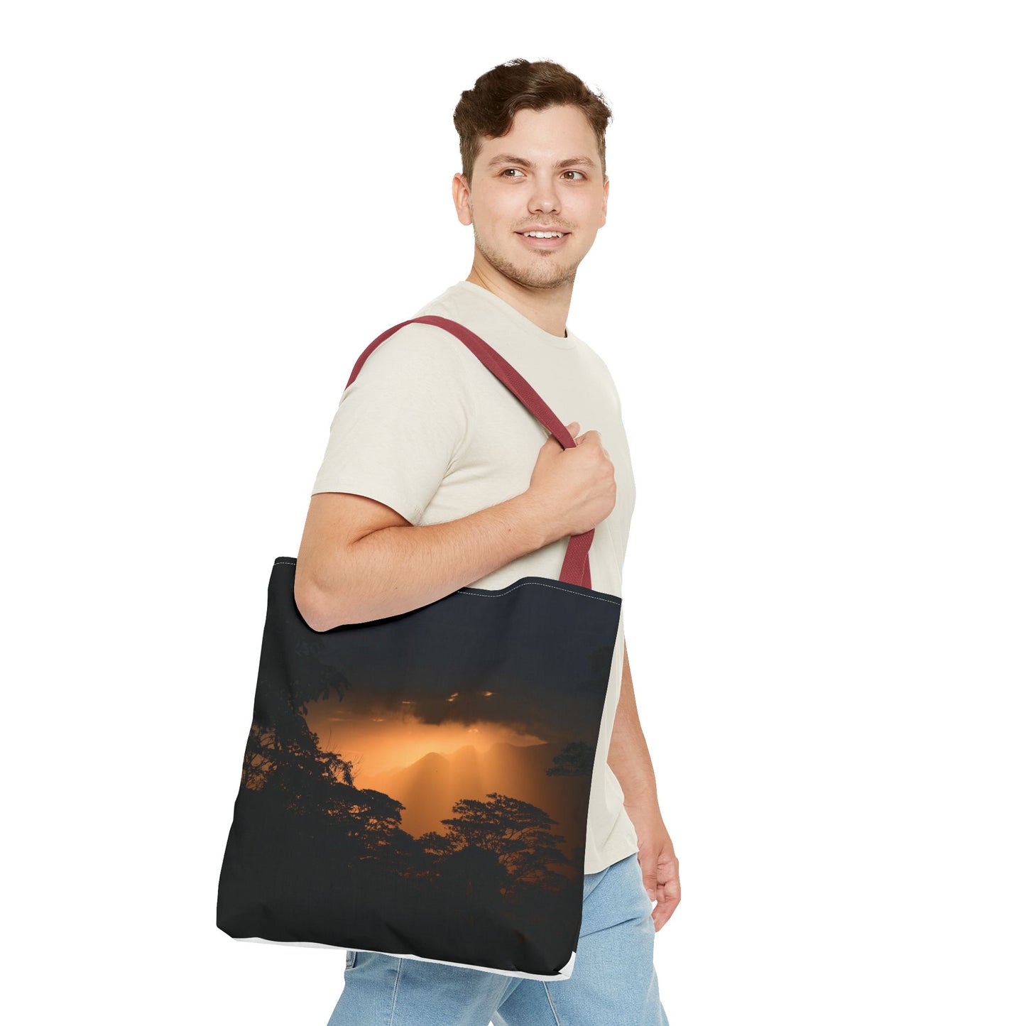 Sunset Serenity Canvas Tote, Eco Friendly Nature Bag for Travel, Beach & Everyday Style