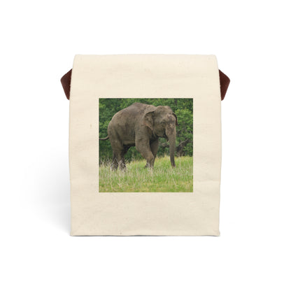 Reusable Canvas Lunch Bag with Elephant Print,  Eco Cotton Lunch Tote for Work, School & Picnics | Sustainable Gift Idea