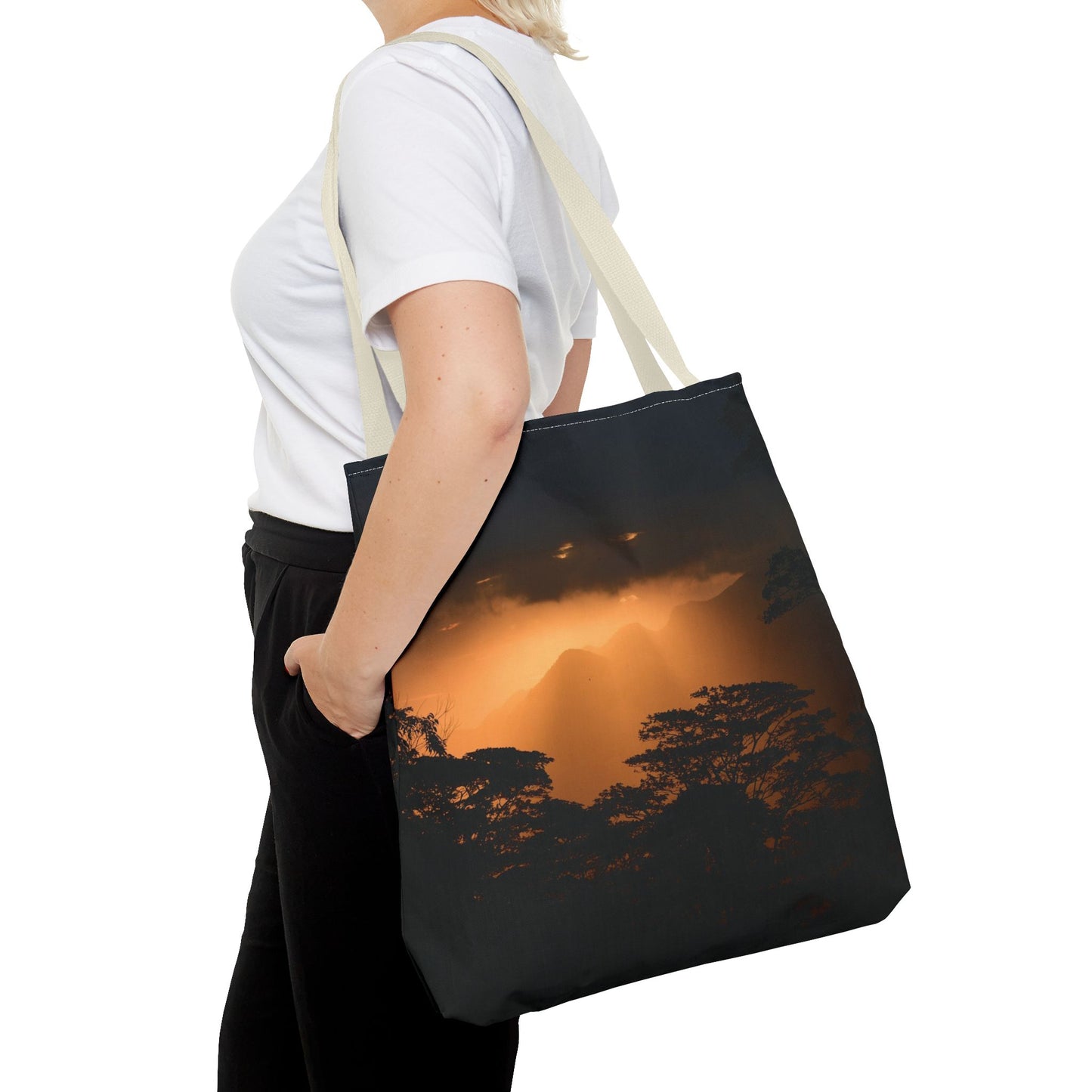Sunset Serenity Canvas Tote, Eco Friendly Nature Bag for Travel, Beach & Everyday Style