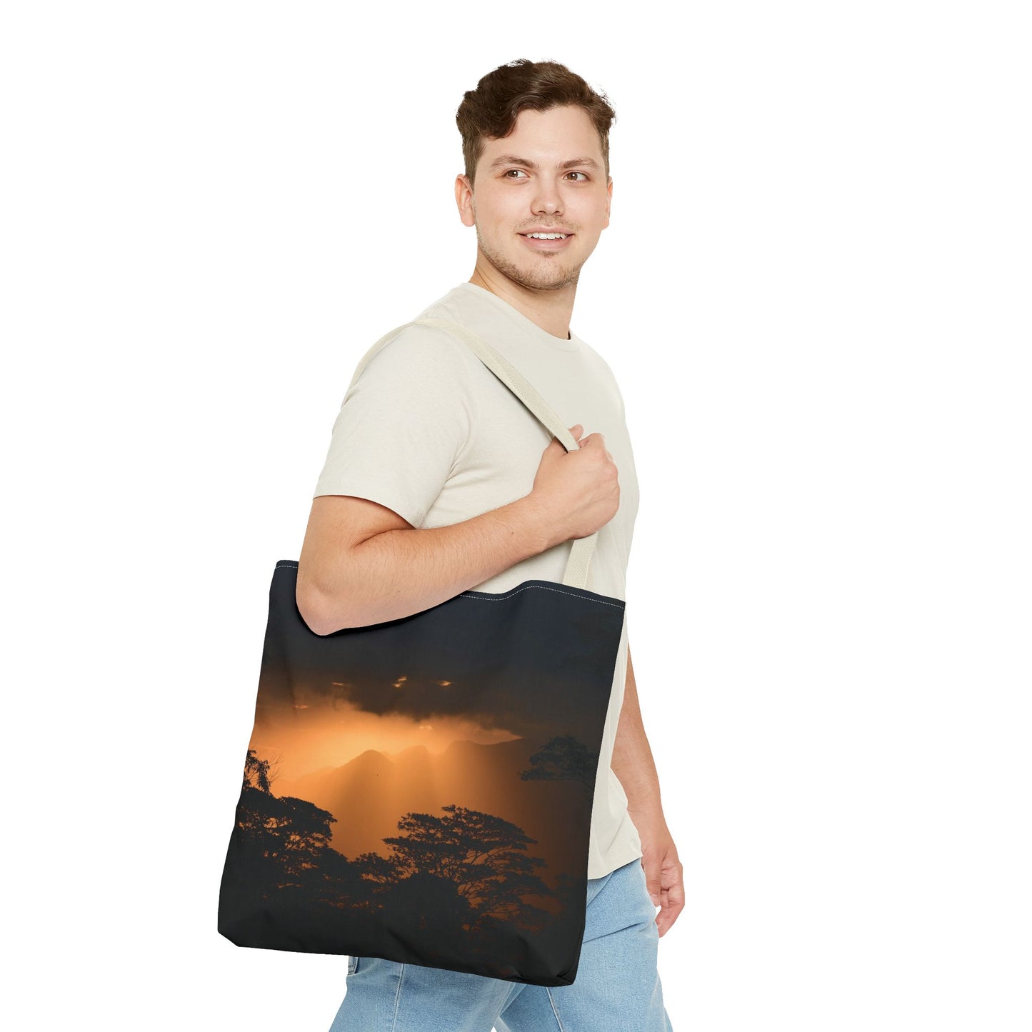 Sunset Serenity Canvas Tote, Eco Friendly Nature Bag for Travel, Beach & Everyday Style
